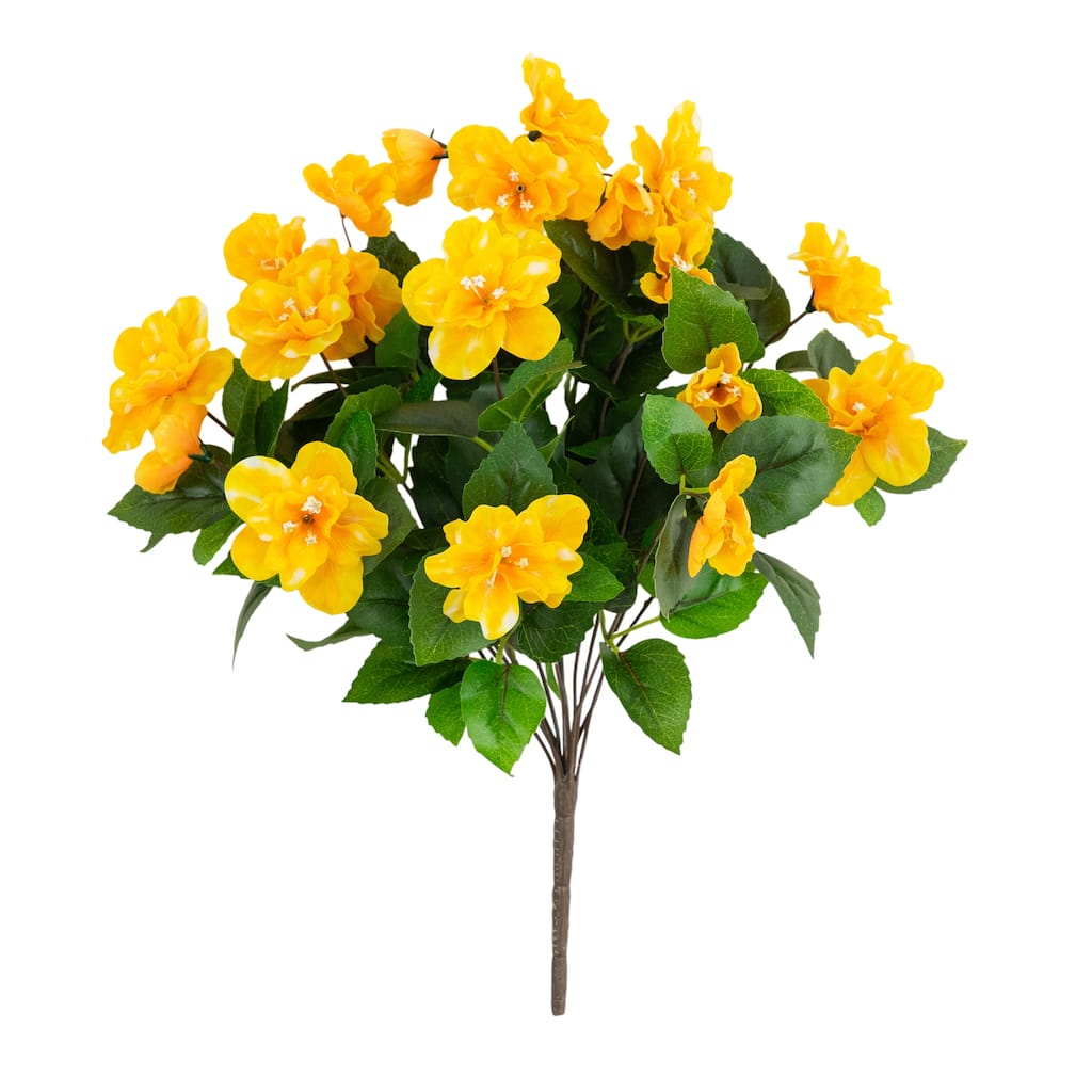 19-in UV Resistant Artificial Azalea Bush (Indoor/Outdoor) - Set of 3