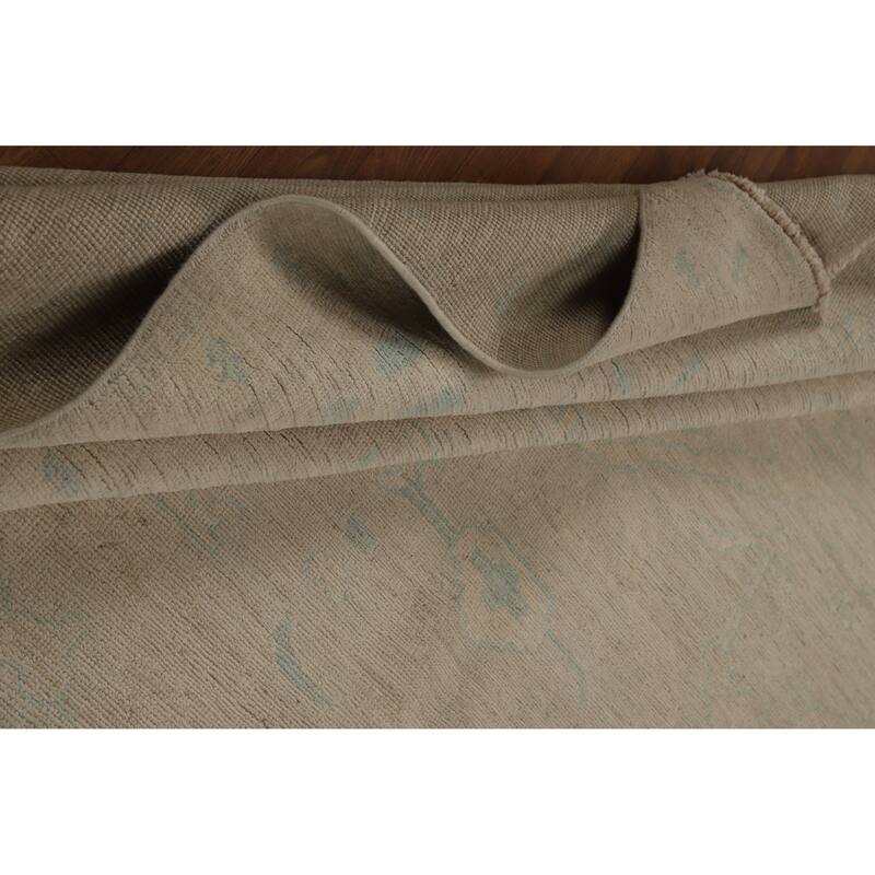 Vegetable Dye Oushak Turkish Area Rug Bedroom Handmade Wool Carpet - 8'4"x 9'10"