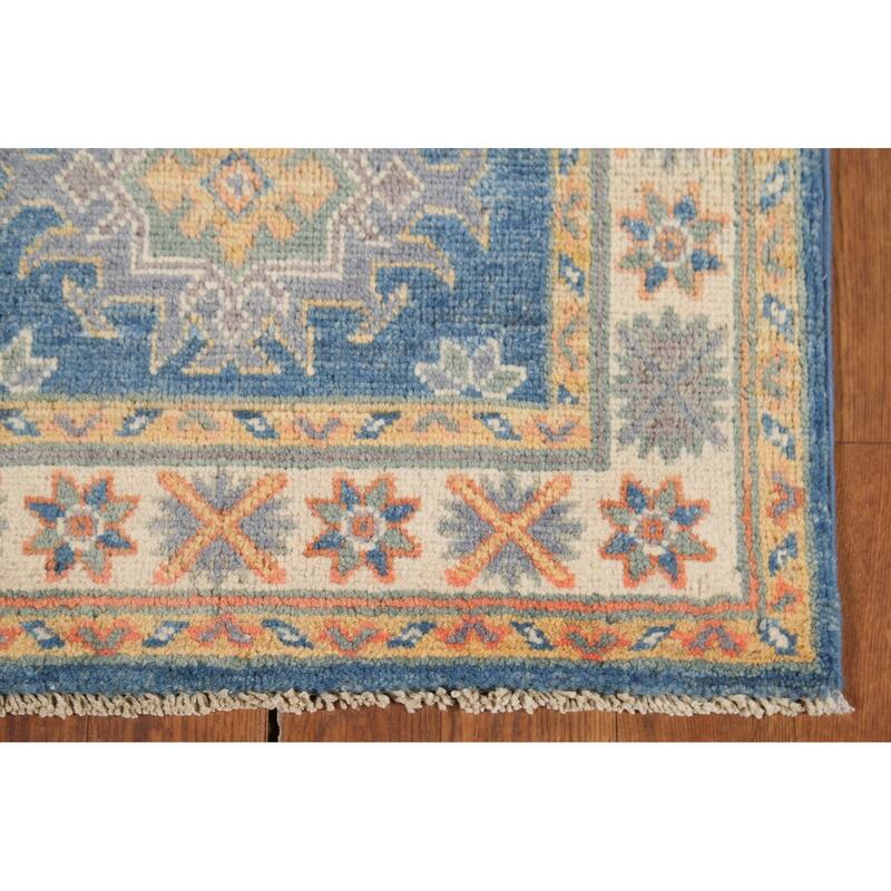 Blue Kazak Oriental Accent Rug Handmade Traditional Wool Carpet - 2'1"x 2'10"