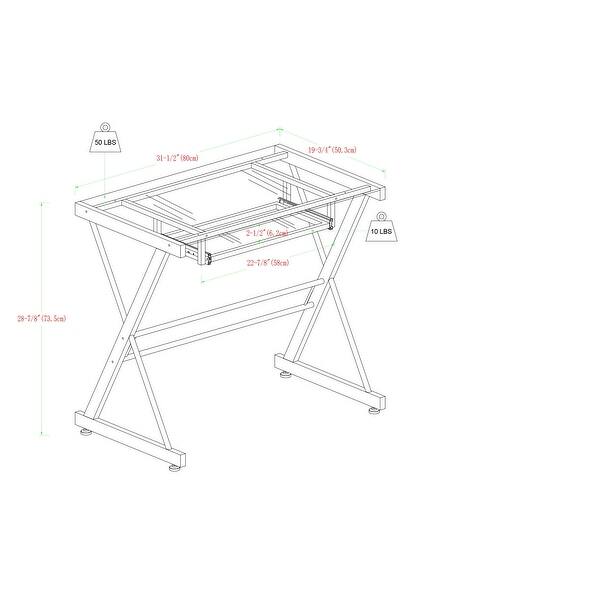 Black Computer Desk With Keyboard Tray
