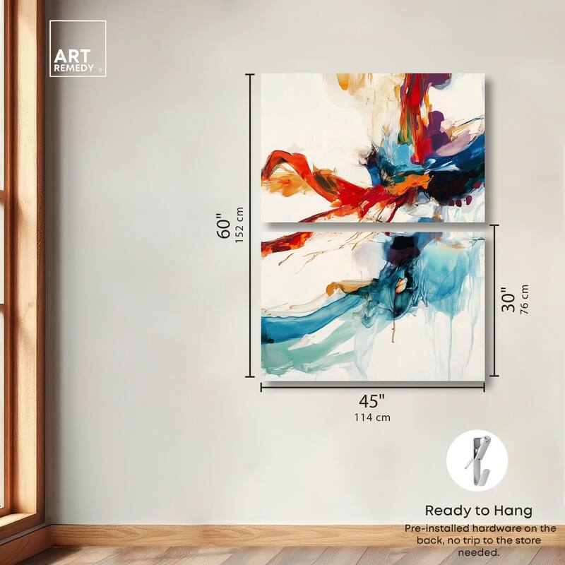 Vibrant Palette I Canvas Set of 2 by Art Remedy, Gallery Wrapped