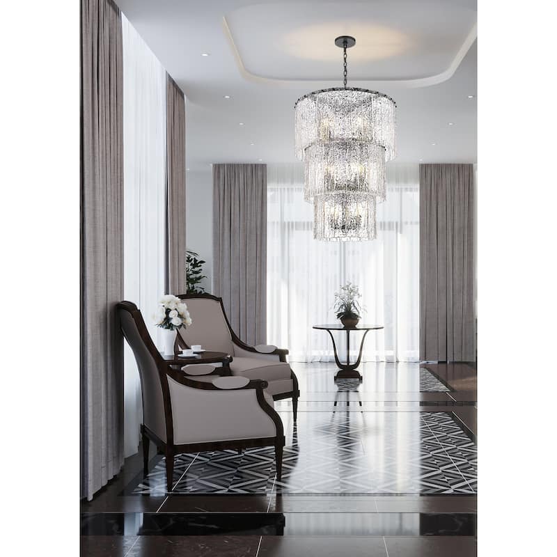 Z-Lite 1943-36 Glacier 12 Light 28" Wide Waterfall Chandelier