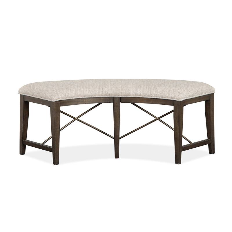 Magnussen Home Westley Falls Graphite Curved Bench - 52''W x 21.75''D x 19''H