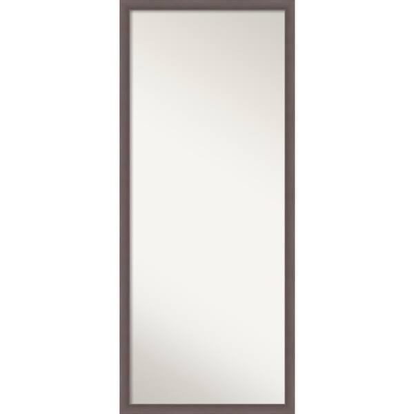 NonBeveled Wood Full Length Floor Leaner Mirror Urban Pewter Frame