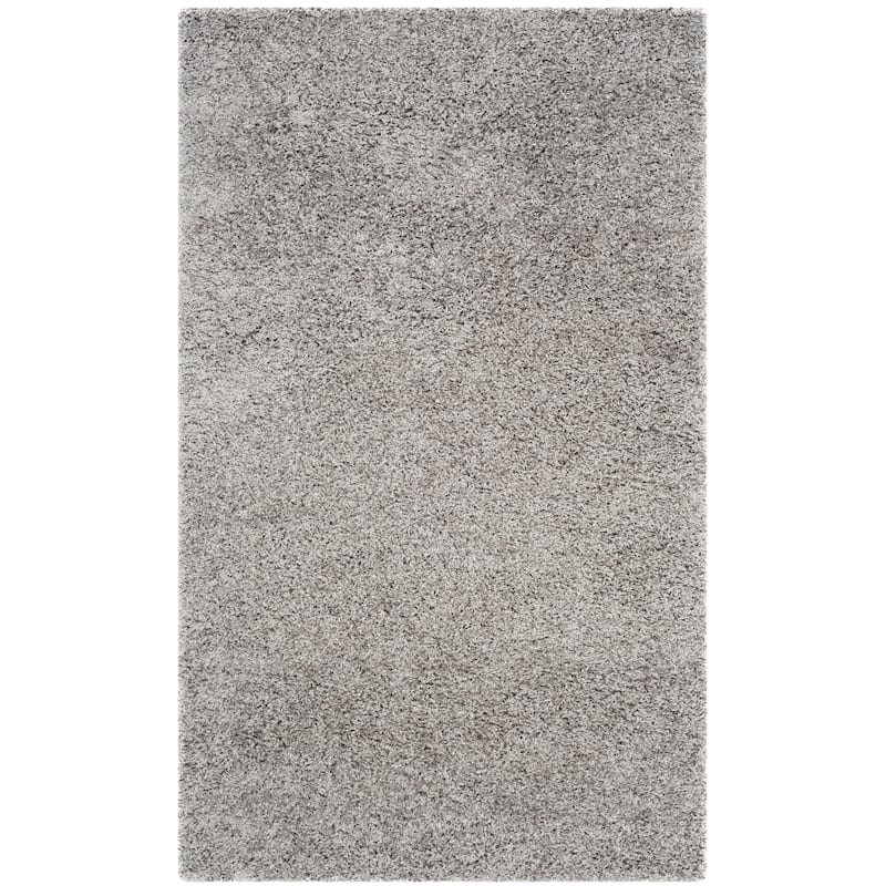 SAFAVIEH Laguna Shag Verdiana Solid Color 2-inch Thick Rug. - 3' x 5' - Silver - Rectangle
