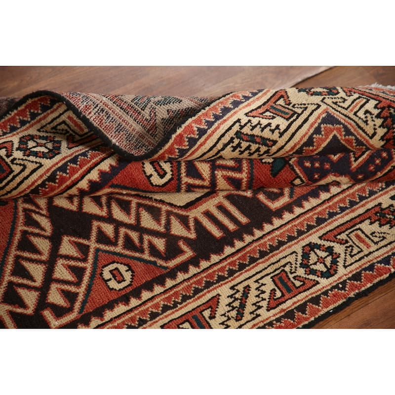 Bakhtiari Persian Vintage Runner Rug Hand-knotted Wool Carpet - 3'2"x 10'0"