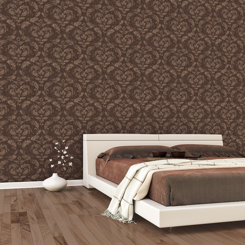 Galerie Wallcoverings Ambiance Large Damask Vinyl on Non-woven Matte Wallpaper Roll