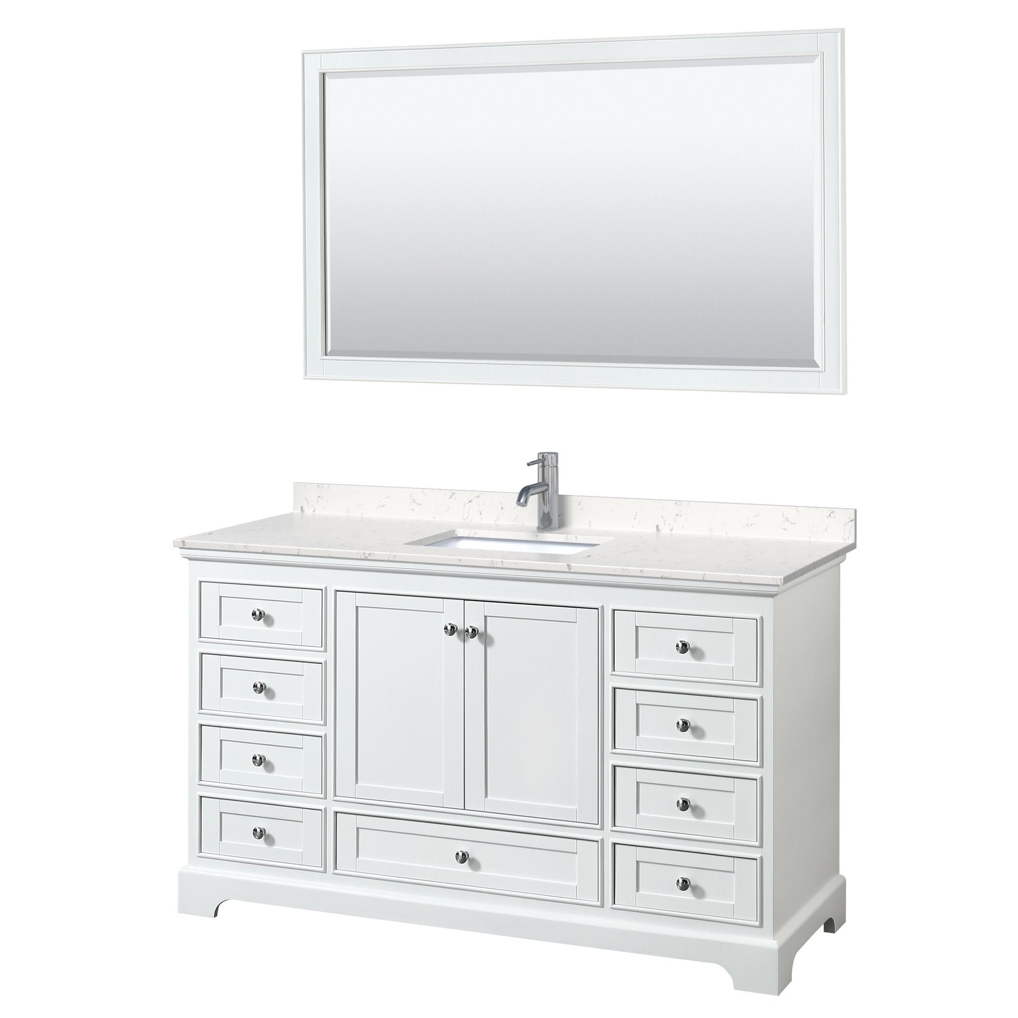 Wyndham Collection Deborah 60" Free Standing Single Basin Vanity Set
