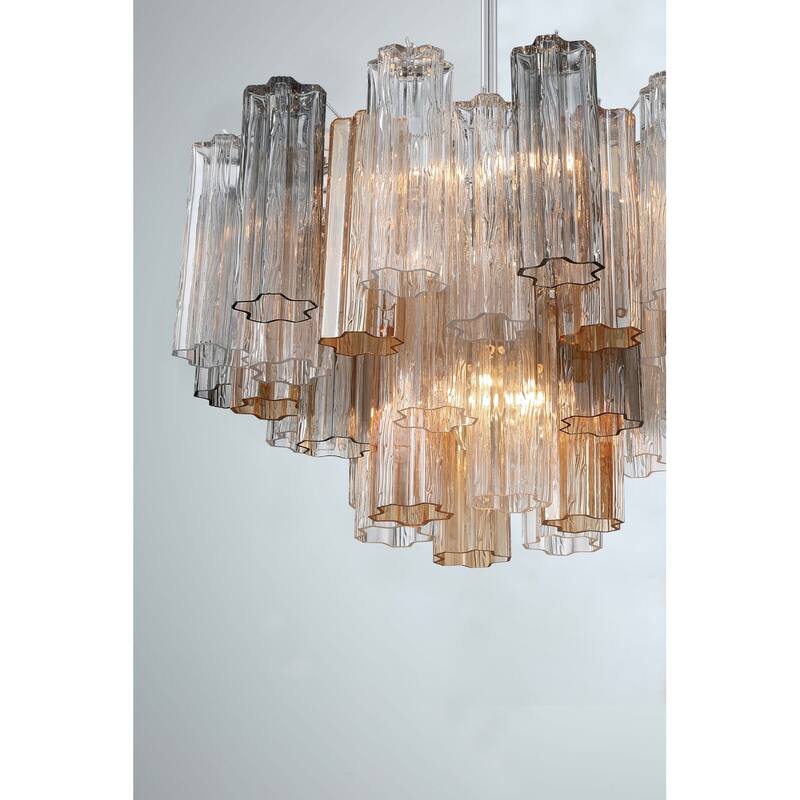 Crystorama Lighting Group ADD-308-AU Addis 9 Light 22" Wide Waterfall