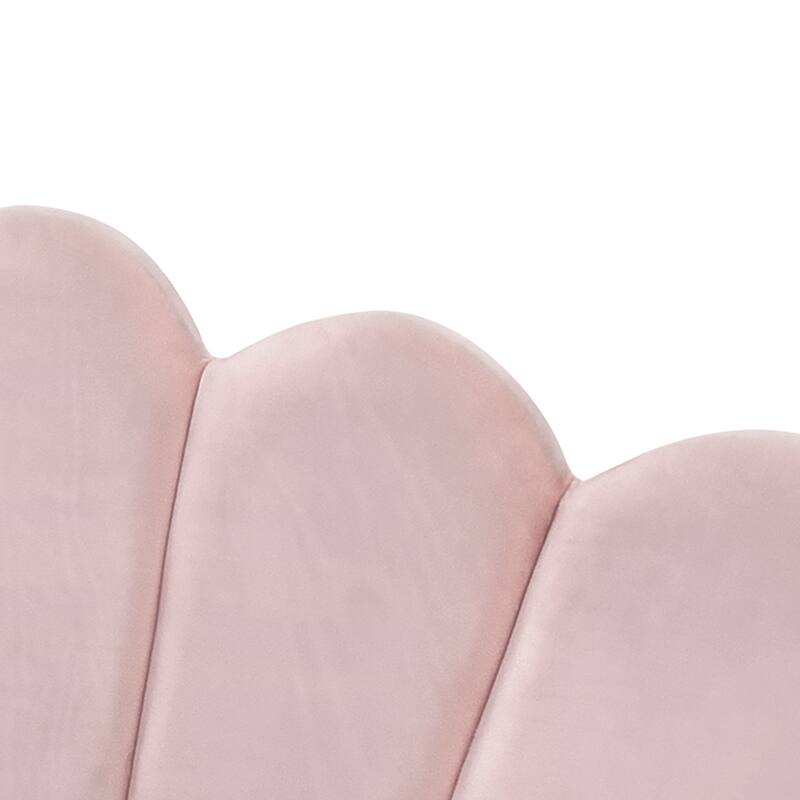 Pink Full Size Velvet Upholstered Daybed with Trundle and Shaped Backrest