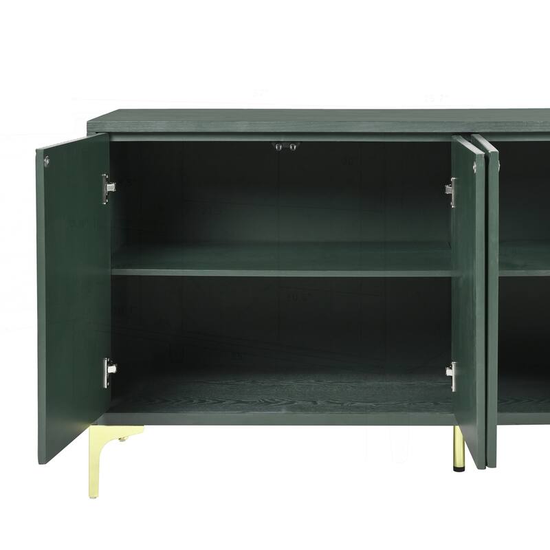 Luxurious 60"L Sideboard with 4 Doors and Rebound Device