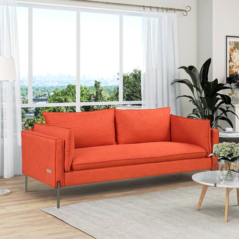 76.2" Modern Style 3 Seat Sofa for Living Room