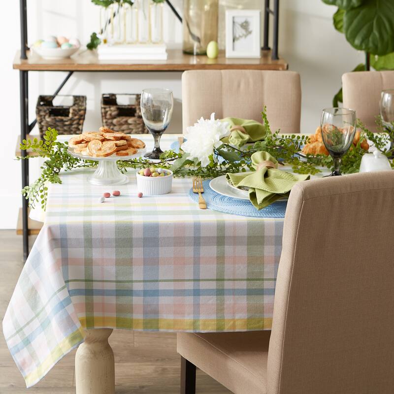 Sweet Spring Plaid Tablecloth 60x84