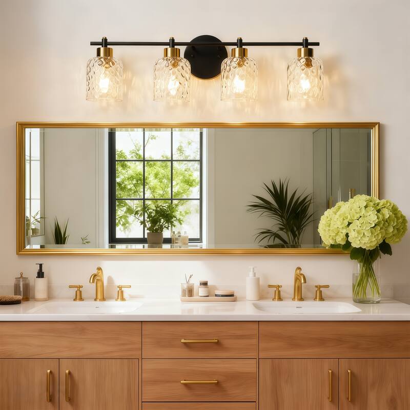 Starsky 2/3/4 Light Modern Dimmable Hammered Glass Bathroom Vanity Light