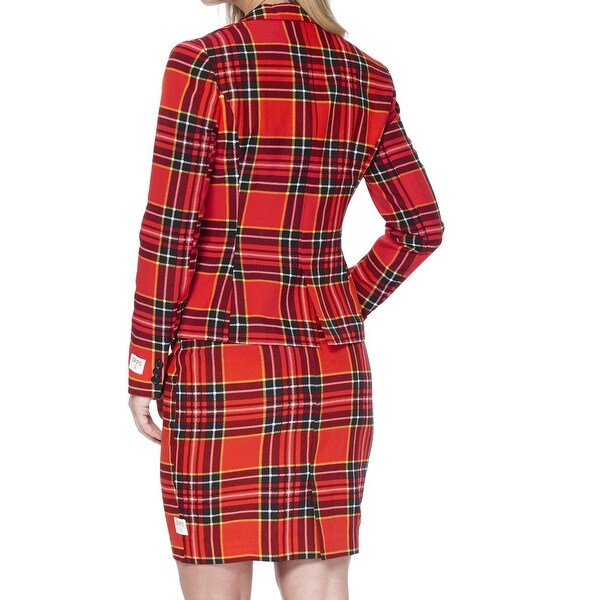 red tartan suit womens