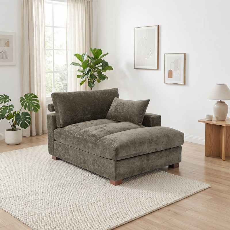 Modern Corduroy L-Shaped Sofa Chaise Lounge Couch