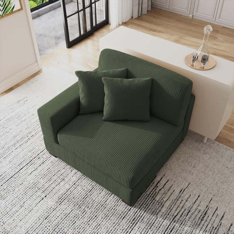 Corduroy Armchair Sofa Corner Chairs With Pillows