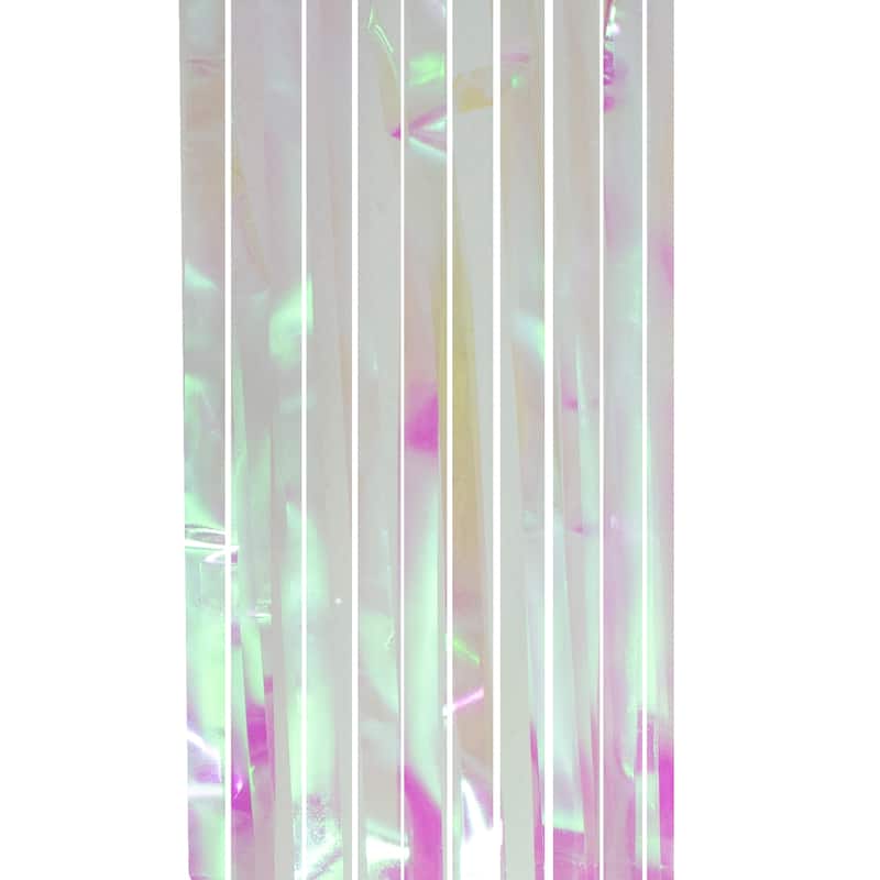 Iridescent Tinsel Christmas Window or Door Curtain - 3' x 8'