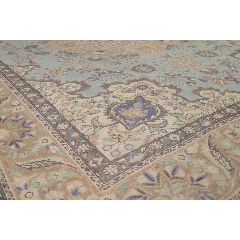 Medallion Tabriz Persian Vintage Rug Oriental Handmade Wool Carpet - 9'3" x 12'4"