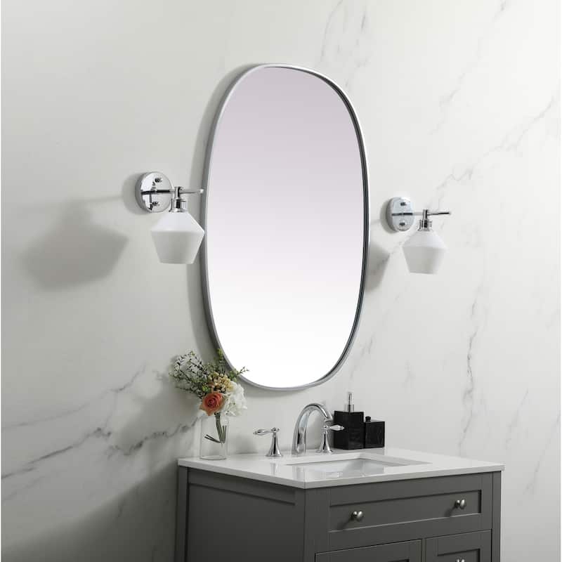 Elegant Lighting MR2B2740 Brynn 27" W x 40" H Modern Oval Bathroom