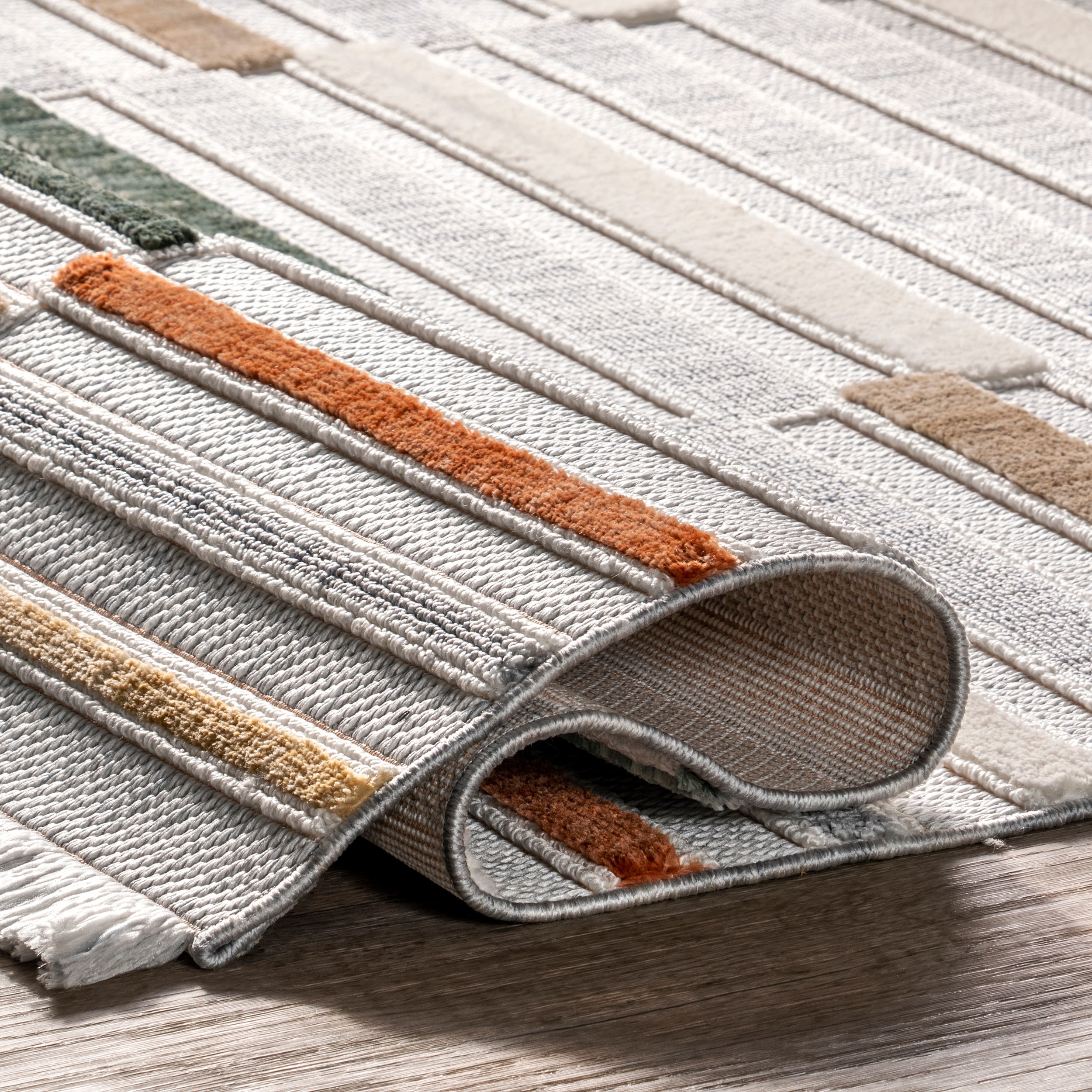 Nuloom Zasu Colorful Striped Fringe Area Rug