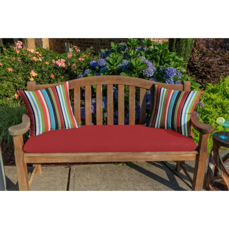 Sunbrella Stripe Fabric 1-Piece Indoor/Outdoor Square Throw Pillow, 18"W x 18"L