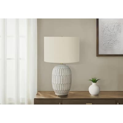 Lighting, 24"h, Table Lamp, Cream Resin, Ivory / Cream Shade, Transitional