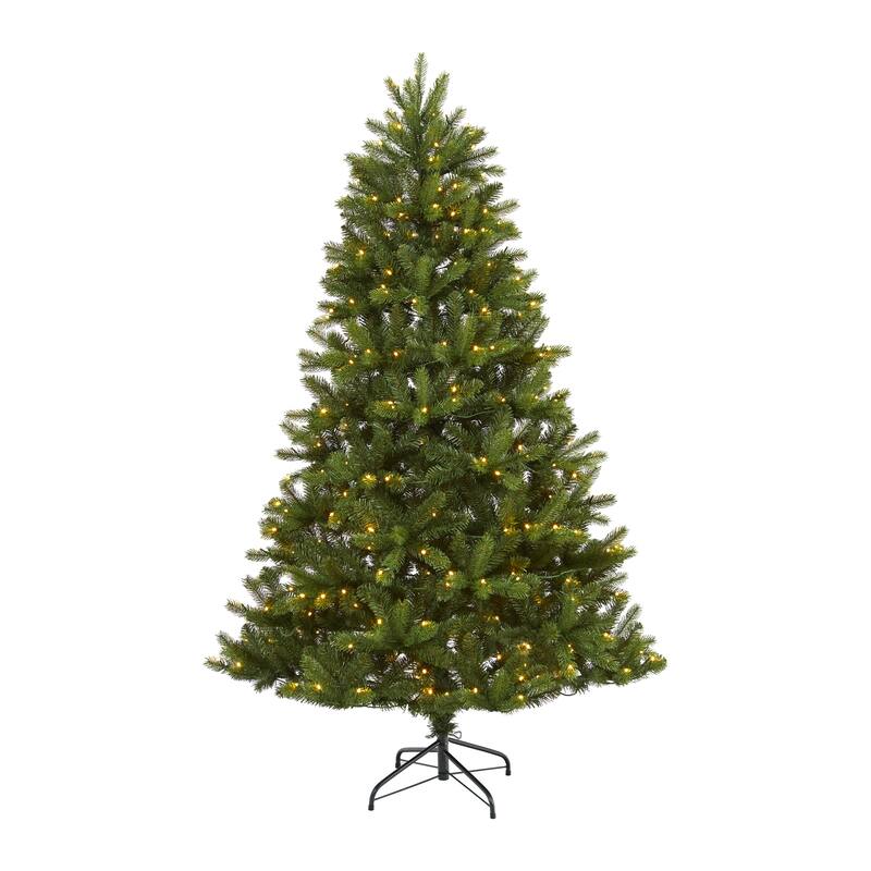 Pre-Lit Haven Spruce Medium Artificial Christmas Tree - 6' - Clear LED Lights - 6 Foot