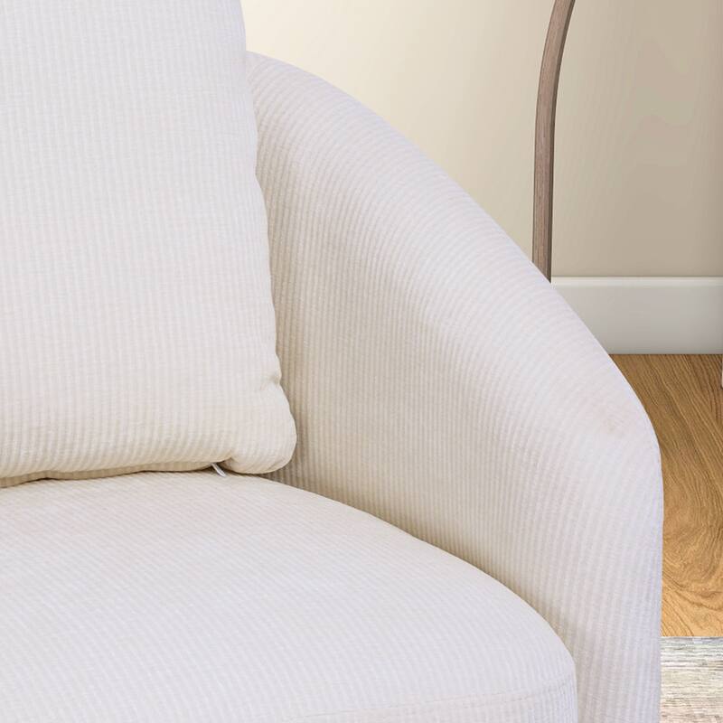 30.3"W Swivel Accent Barrel Chair and Comfy Round Accent Single Sofa Chair, 360 Degree Club Chair, Lounge Armchair for Room