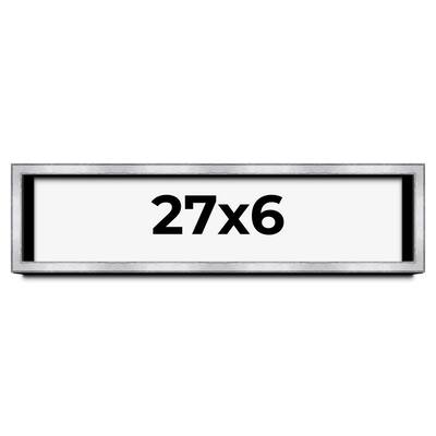 27x6 Shadow Box Frame Silver | 1.375 Inches Deep Real Wood