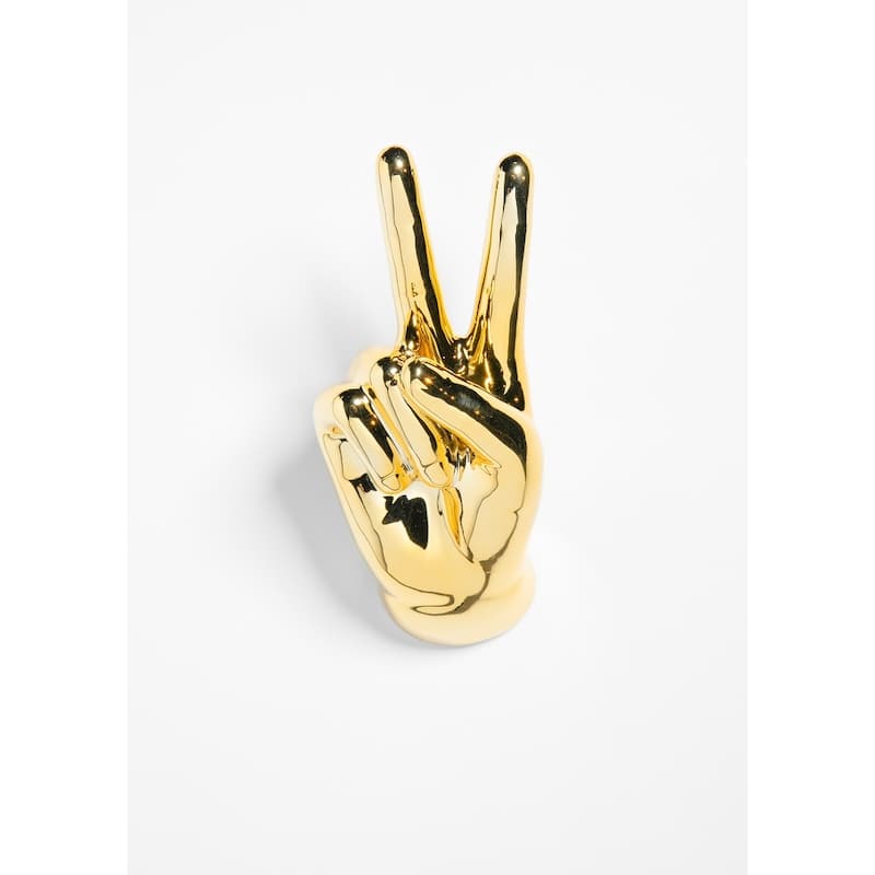 Interior Illusions Plus Gold Peace Hand Wall Mount - 9" tall