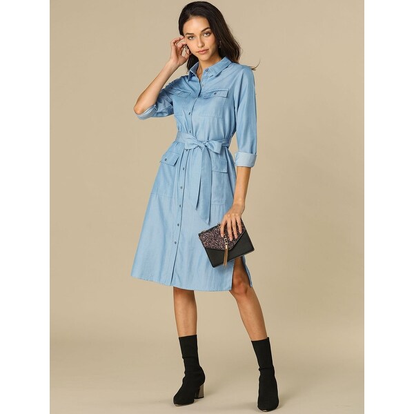 women's midi shirt dress