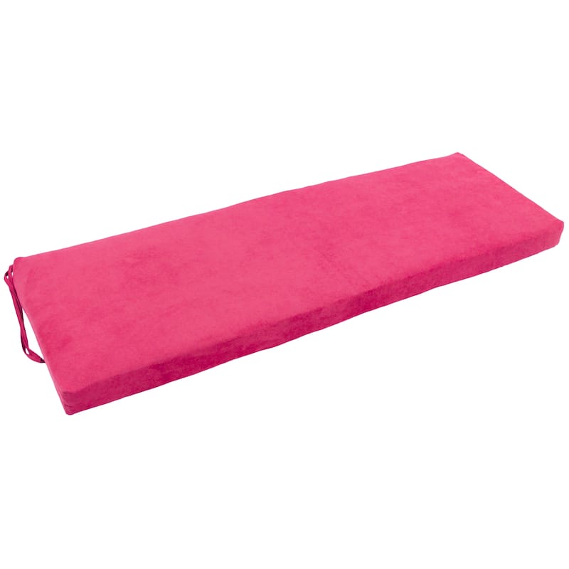 Microsuede Indoor Bench Cushion (48-, 51-, or 54-inches wide) - 54" wide - Bery Berry
