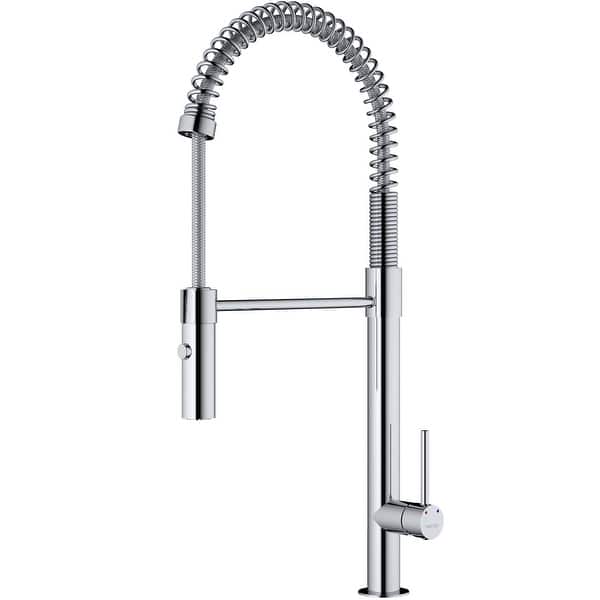 slide 2 of 26, Karran Bluffton Single-Handle Pull-Down Sprayer Kitchen Faucet Chrome