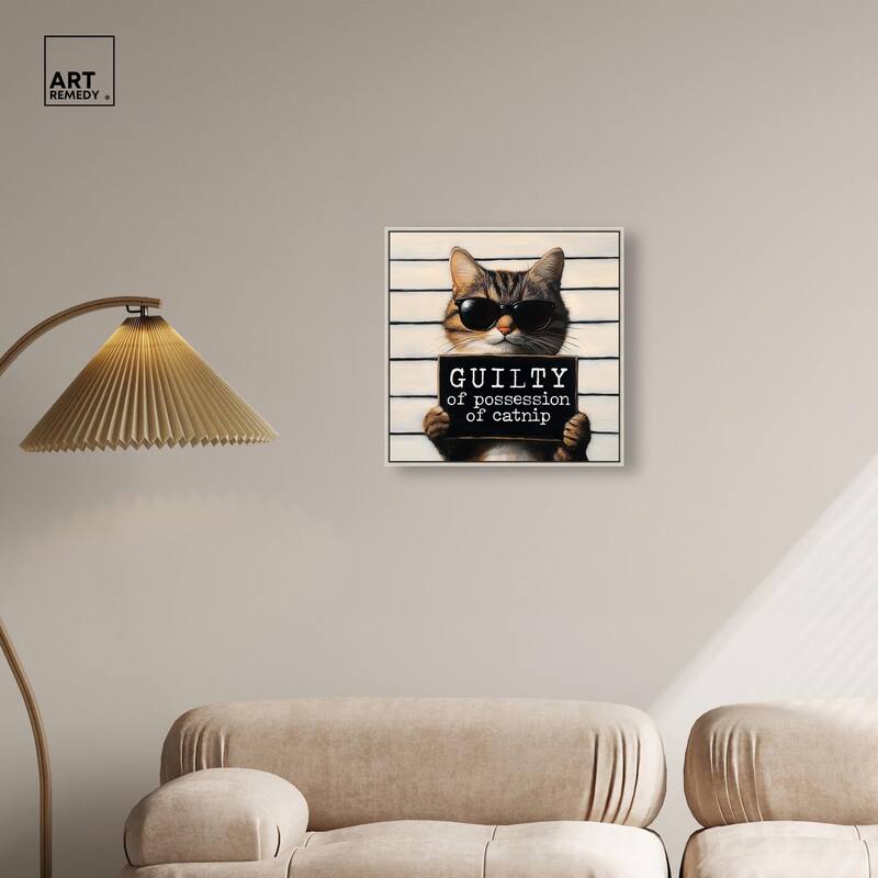 Guilty of Catnip Canvas by Art Remedy