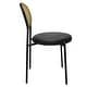 preview thumbnail 46 of 92, Leisuremod Euston Modern Velvet/Leather Dining Chair - Minimalist Wicker Back Accent Chair for Home Living Room & Kitchen