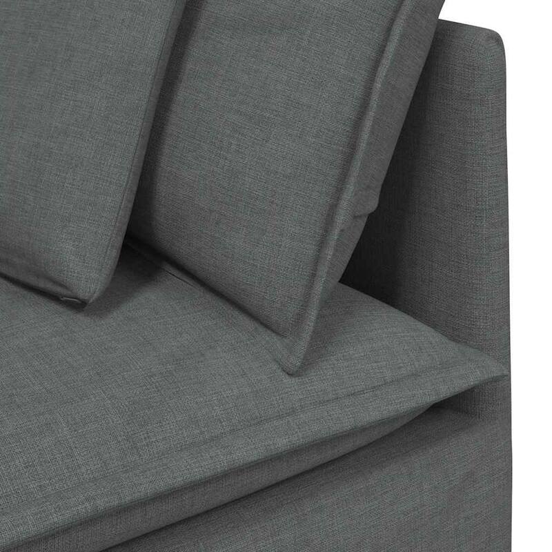 vidaXL Modular Sofa Dark Gray Fabric, Foam, Metal Oversized Modular - 39.4 x 78.7 x 25.2