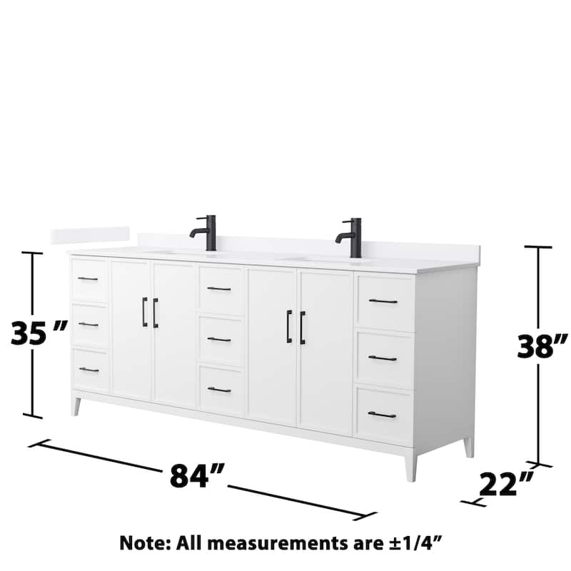 Elan 84-inch Double Vanity, Single Hole Quartz Top