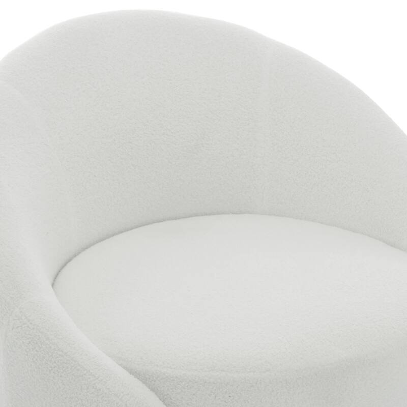 34" Wide 2 Set Velvet/ Boucle Barrel Swivel Chair
