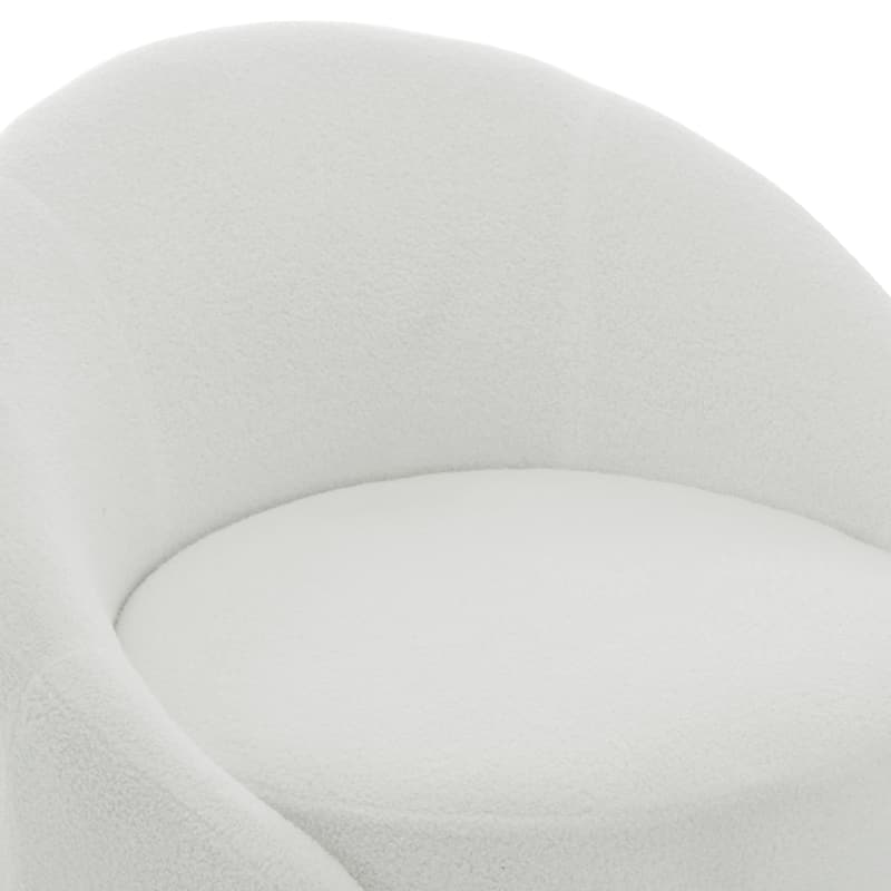 Boucle Barrel Chair Upholstered 360°Swivel Armchair
