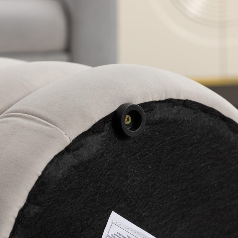 Soft Velvet Round Ottoman Footrest Stool