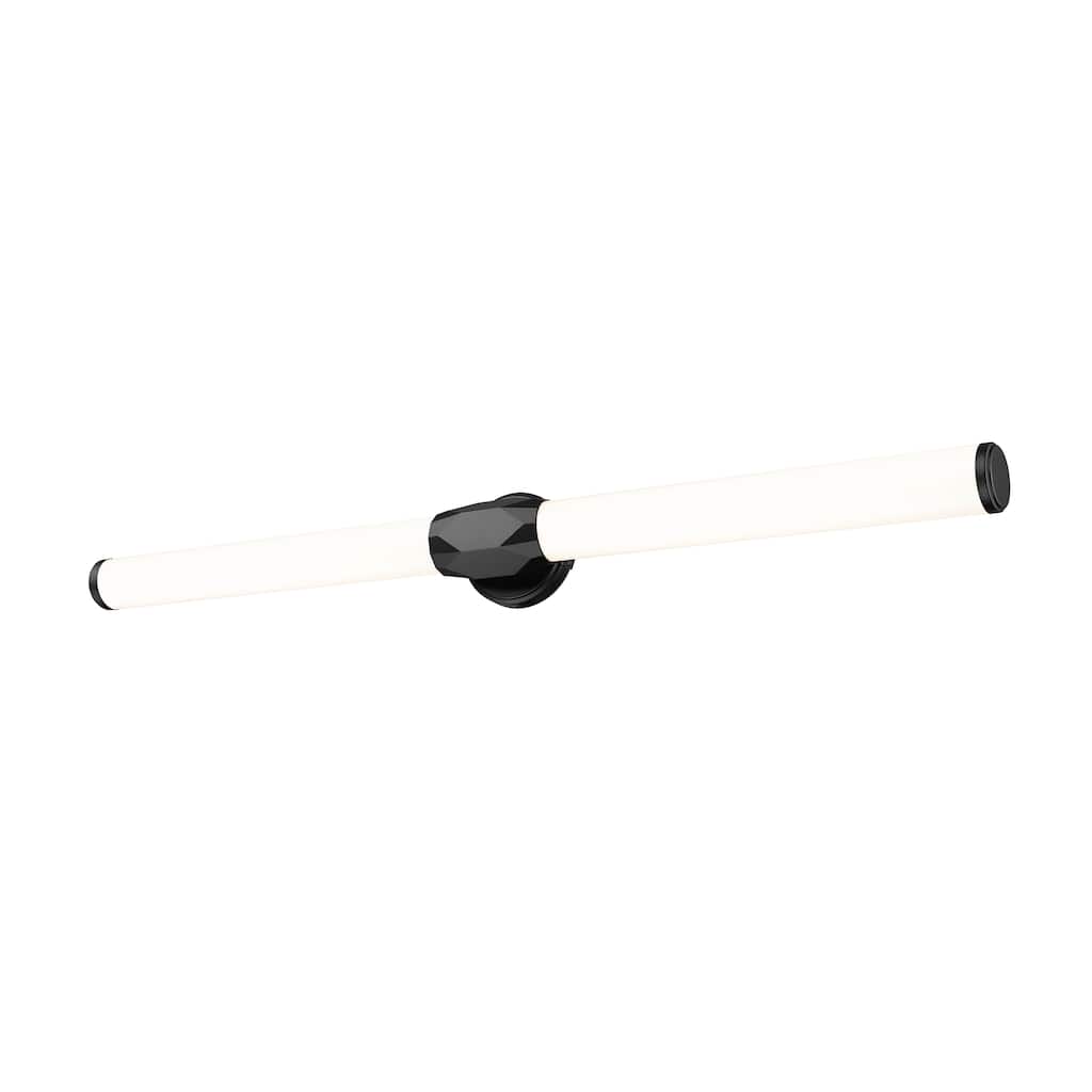 Cooper by Z-Lite 1 Light Vanity in Matte Black with Frosted Plastic Shade - Matte Black
