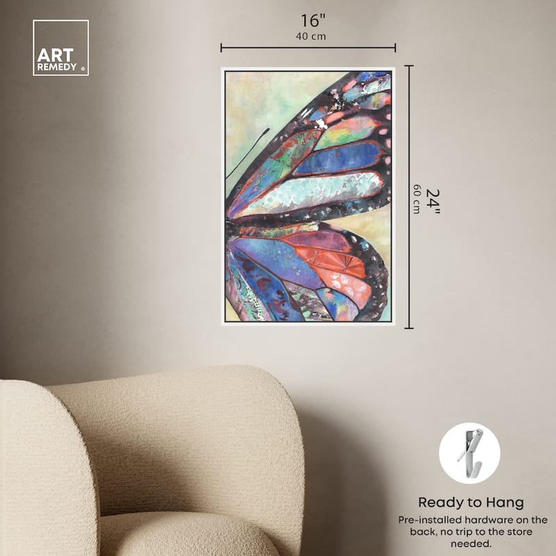Art Remedy Butterfly Part Ii Framed Butterfly 1 Piece Canvas Wall Art