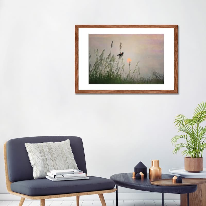 iCanvas "Red Winged Blackbird In Marshes At Dusk" by Laura D Young