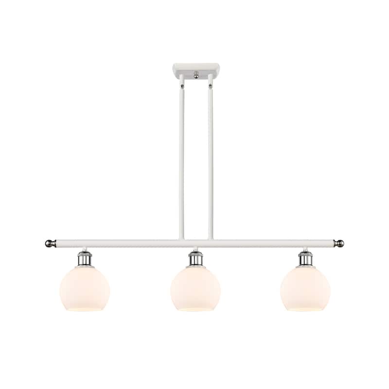 Innovations Lighting 516-3I-9-36 Athens Linear Athens 3 Light 36" Wide - White and Polished Chrome / Matte White