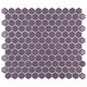 preview thumbnail 1 of 6, Merola Tile Metro 1" Hex Glossy Purple 10-1/4"x11-7/8" Porcelain Mosaic Tile