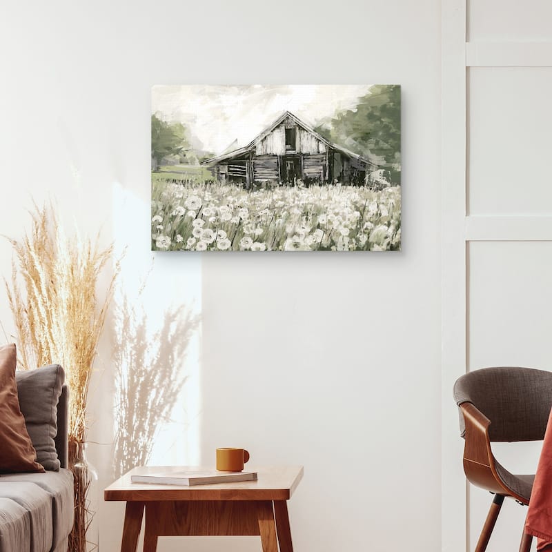 Dandelion Barn by Studio Arts Canvas Art Print