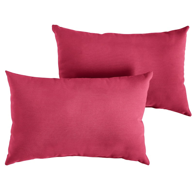 Sunbrella Canvas Hot Pink Indoor/Outdoor Knife Edge Pillow (Set of 2)