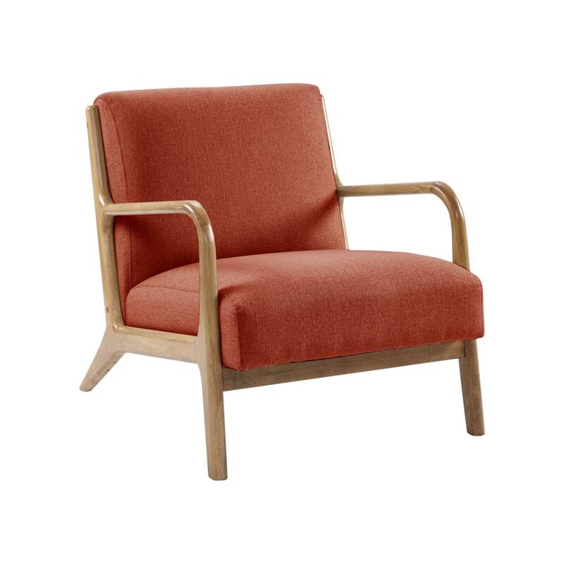 Roomfitters Mid-Century Lounge Chair with Solid Wood Frame, Upholstered Accent Seating, Living Room Chair