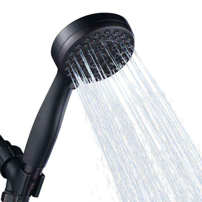 WOWOW 5-Spray 3.5 in. Wall Mount Handheld Shower Head - Oil Rubbed Bronze